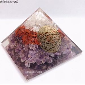 JASPE ROUGE AMETHYSTE fait à la main QUARTZ CLAIR ORGONITE PYRAMIDE Équilibre énergétique spirituel Symbole Chakra Pierre semi-précieuse Artisanat - Product Image 3