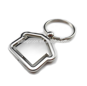 Girando/plano de dos caras con forma de Casa llavero en blanco personalizado promocional de agente inmobiliario girando casa llavero - Product Image 3