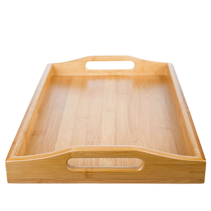 Wholesale 100% Natural Handmade Round Woven Organic <b>Bamboo</b> Tray <b>Bamboo</b> Food Tray With Handle - Product Image 6