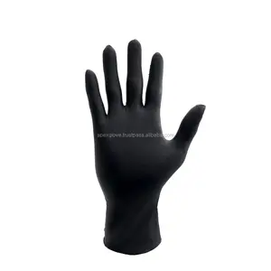 Apex-guantes de nitrilo Malaysia, color negro, sin polvo, 3,0 gramos