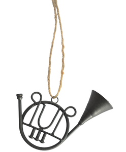 Trompeta de Metal de diseño moderno para decoración navideña, ornamento colgante de alta calidad - Product Image 1