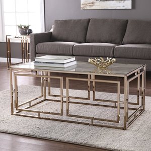 โต๊ะกาแฟไม้และโลหะดีไซน์ล่าสุดเหมาะสำหรับห้องนั่งเล่นสุดหรู - Product Image 2