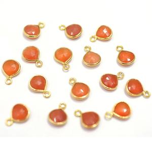 Agate rouge en forme de coeur, lunette en argent sterling 925, pendentif plaqué or, fabrication de bijoux faite à la main - Product Image 4