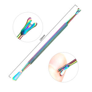 Empujadores de Cutículas de Acero Inoxidable de Doble Cabeza, Removedor de Piel Muerta, Removedor de Esmalte de Uñas para Herramienta de Limpieza de Arte de Uñas - Product Image 5