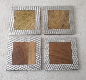 Posavasos de madera con diseño de hoja de aluminio, producto de la India, precio barato, superventas - Product Image 5