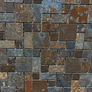 Export qualität Günstiger Preis Braune Farbe Zufällige Form Spiegel Poliertes Porzellan BackS plash Mosaik 3d Wandfliesen 10x10 15x15 20x20