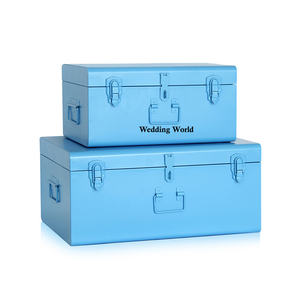 Coffre en métal galvanisé de qualité supérieure, fait à la main, boîte de rangement design, classique et élégant, articles pour la maison et le jardin - Product Image 3