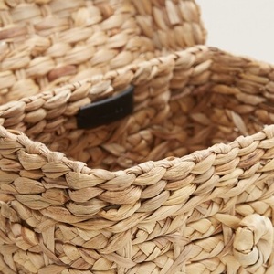 กระเป๋าสะพายไหล่สำหรับผู้หญิงลายผักตบชวาถัก2022งานฝีมือแบบทันสมัยผ้าแคนวาสสำหรับวันชายหาด - Product Image 4