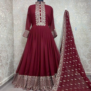 Robe pendante indienne/pakistanaise, longue, brodée sur le sol, magnifique, ZARDOZI, mariage, nouvelle collection 2021 - Product Image 1