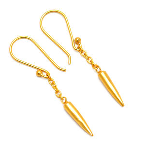 Pendientes de textura chapados en oro, pendientes raros de Plata de Ley 925, pendientes de moda para aniversario de boda para mujer. - Product Image 5