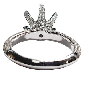 Bague de fiançailles semi-montée classique en or blanc massif 18 carats avec diamant véritable taille brillant, bijoux fins, fournisseur de Hong Kong - Product Image 3