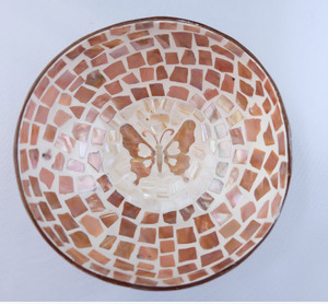 Mother of Pearl Lacquered Coconut Shell Bowl, Coconut Wood Bowl from Vietnam - Product Image 1