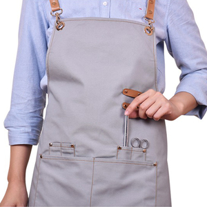 Toile délavée, bretelles en cuir marrons et en coton, tabliers de Salon, pour barbier, travail, 2019 - Product Image 6