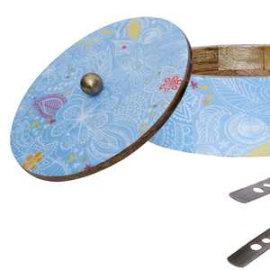 กล่องใส่โรตีไม้คุณภาพสูงสุด พร้อมหูจับโลหะและที่คีบ ภาชนะใส่อาหารสำหรับเก็บโรตี - Product Image 6