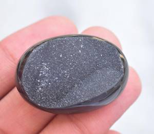 หินโมราสีดำ Druzy,หินขัดธรรมชาติสำหรับสามีของขวัญโมราสีดำจี้อัญมณีดรูซี่ - Product Image 5