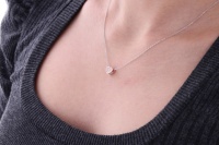 Parure de bijoux en argent 925 Collier pendentif cœur en argent sterling Zircon cubique Coeur en argent plaqué or 925 Collier cœur