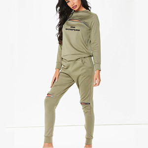 Conjunto Deportivo Casual Transpirable para Mujer, Sudadera de Invierno con Logotipo Personalizado y Diseño Sólido - Product Image 4