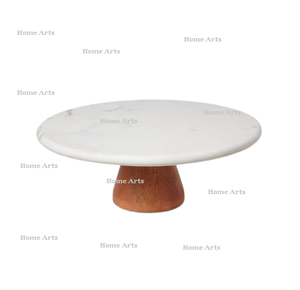 Soporte de postre de pastel de mármol y madera tamaño personalizado forma redonda soporte de pastel de dulces para uso en fiesta de boda - Product Image 2