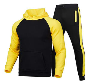 Survêtement de jogging unisexe 2 pièces à motif solide OEM et ODM avec survêtement à capuche Vêtements hip-hop décontractés avec pantalon et haut inclus - Product Image 6