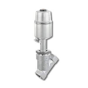 The 2/2-way angle seat globe valve - low maintenance stainless steel piston actuator - pneumatically operated