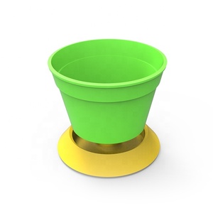 [Pratique D'âge]-2 en 1 Coloré Pot De Jardin avec Soucoupe (GN2000-008) - Product Image 1