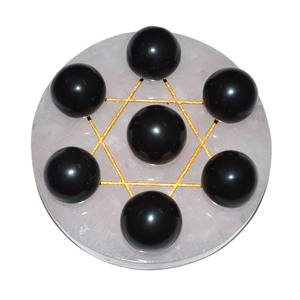 7 pirámides de Aventurina de melocotón en Base negra de Star David - Product Image 3