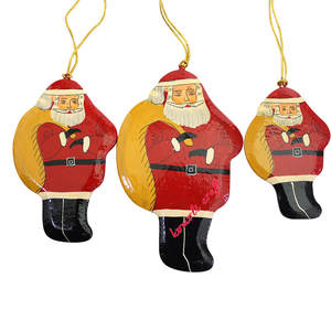 Adornos de decoración de Navidad de madera plana pintados a mano, oferta - Product Image 1