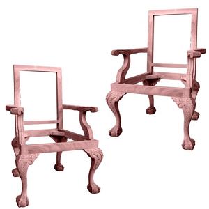 Chaise de salle à manger sculptée en bois d'acajou, meubles non finis, cadre en bois, chaise de salle à manger, cadre de chaise, pas de peinture, pas de tissus - Product Image 1