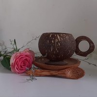 Tasse en bois de coco biodégradable écologique, style vintage, pour le camping, 250/400 ml, vente en gros, mug à café ou cocktail