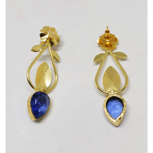 Boucles d'oreilles en laiton brillant plaqué or pour filles et femmes, tendance, fait à la main, nouveau design dernier cri - Product Image 2