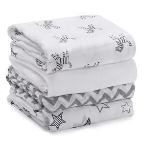Nouveau Style personnalisé imprimé 100% tissu biologique nouveau-né bébé Swaddle mousseline Swaddle Wrap couvertures ensemble pour bébé - Product Image 2