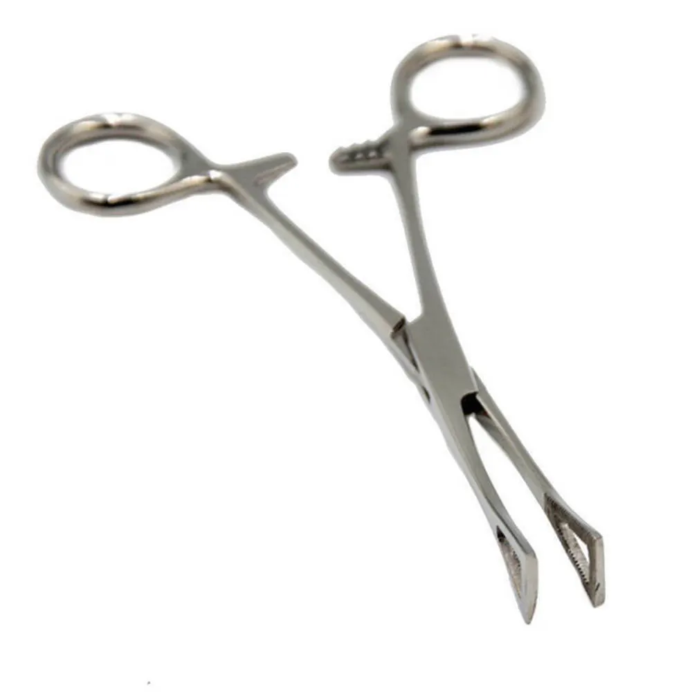 Pinza de acero inoxidable para Piercing corporal, herramienta ranurada (extremo abierto) con trinquete, venta al por mayor