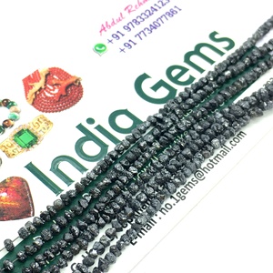 ลูกปัดเพชรดำทรงรอนเดลแบบไม่เจียระไน ขนาด 3 มม.-4 มม. สำหรับทำเครื่องประดับ สร้อยข้อมือ และงานประดิษฐ์อื่นๆ - Product Image 2