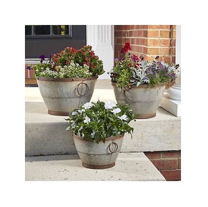 Jardinières galvanisées en fer et métal pour décor de jardin, Pots de plantes décoratives, en forme de petit cœur carré avec poignées, meilleure vente, - Product Image 5