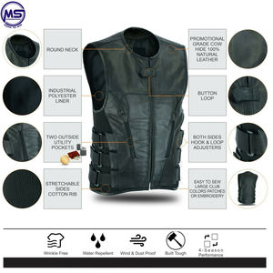 Prix réglable pour couleur verte solide et style différent avec poches à fermeture éclair pour gilet en cuir réversible pour hommes - Product Image 6
