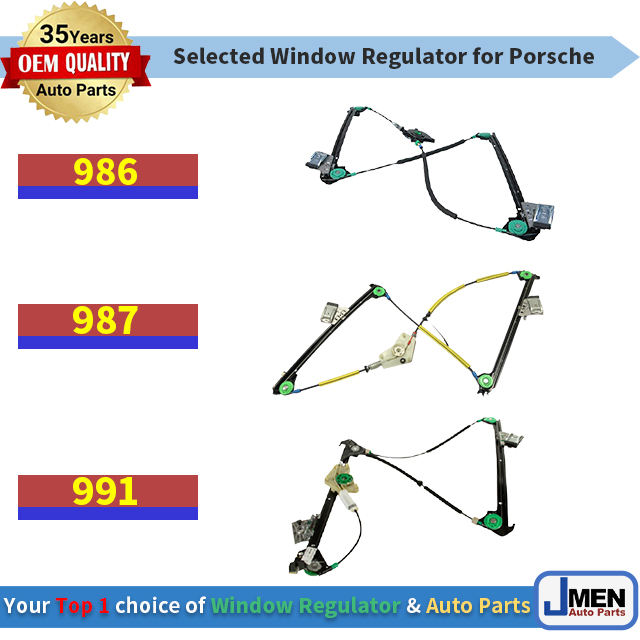 Jmen 98754207501 Power Window Regulator Lifter for PORSCHE 987 997 911 BOXSTER CAYMAN CARRERA 2006 2D Left Front Without Motor