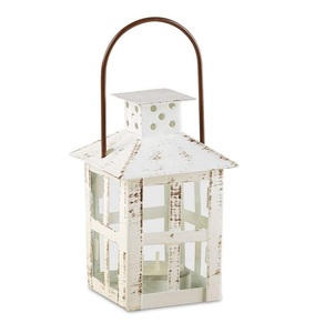 <b>White</b> Metal Candle Lanterns Antique Design <b>Hanging</b> Lantern for Home Living Room Garden Decorative Item - Product Image 1