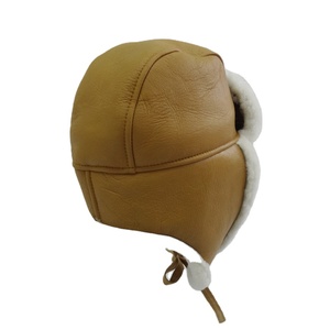 Nuovo Design genuino in pelle di pecora australiana cappello peluche Shearling Trapper per adulti per feste di sport invernali di pesca - Product Image 1