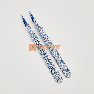 Pince à cils professionnelle en acier inoxydable durable Marque privée Cils d'isolation droits Pro enduits de papier - Product Image 1