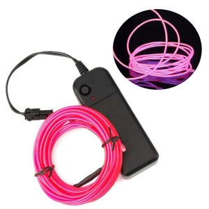 3M/5M luz de neón decoración del partido de danza de LED lámpara Flexible <span class=keywords><strong>EL</strong></span> cable de la batería 8 colores cuerda tubo tira llevada impermeable Sewable <span class=keywords><strong>EL</strong></span> alambre - Product Image 3