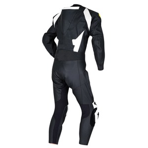 Traje de carreras hecho a medida cuero de moto negro de piel de vaca pura con diseño de ropa deportiva impresa transpirable - Product Image 2