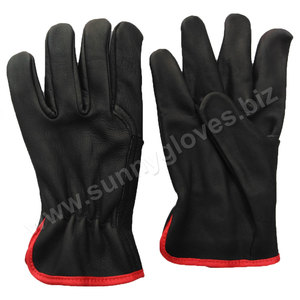 Gants de travail, en cuir de vache, résistants à l'eau, noirs, excellente qualité, pour conducteur, 2021 - Product Image 1