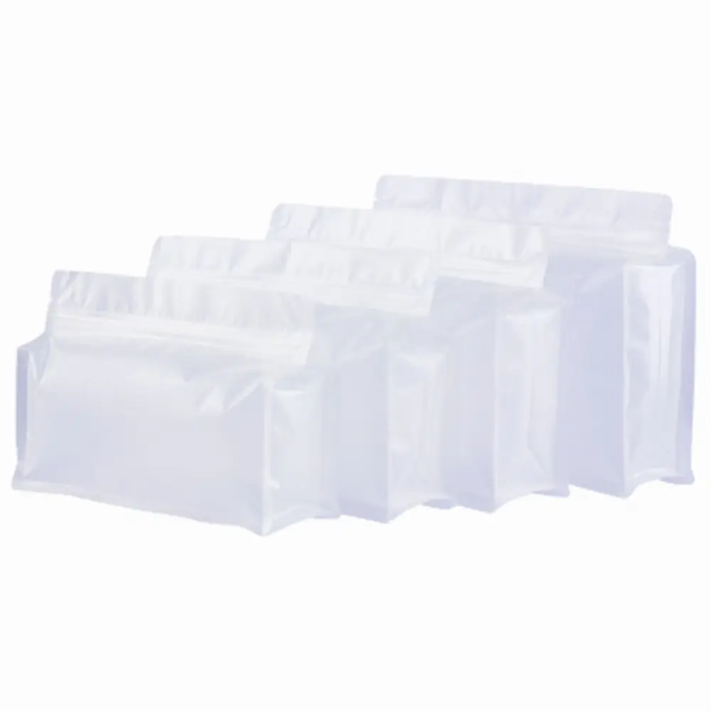 Stand Up Matte Clear Plastic Wide Zipper Bag Doypack Oragn Zip Lock Resealable Food Coffee Nuts Beans Packaging Pouches