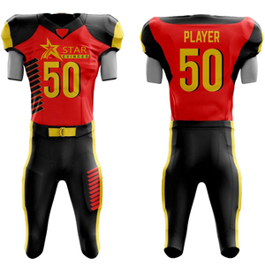 Camisas de sublimación de sarga XL de alta calidad personalizadas, uniformes de fútbol americano juvenil con nueva bandera de diseño, opción de talla grande - Product Image 1