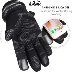 Gants d'hiver imperméables pour hommes et femmes avec paume en silicone coupe-vent thermique par temps froid en polyester pour écran tactile doigts - Product Image 5