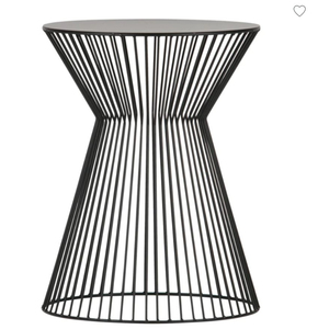 Hour Glass Shape Beds Side <b>Table</b> With Solid Wood and Metal Crafts Metal <b>Tables</b> Living Room Furniture for Home Decor and Beds - Product Image 2