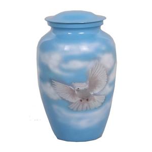 Urnas funerarias de Metal para adultos, urnas de cremación de cenizas de Metal, aluminio, azul, con estampado, estilo americano/europeo - Product Image 5