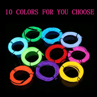 Bande lumineuse Flexible à LED de 6MM avec câble électroluminescent, luminaire décoratif idéal pour une soirée dansante ou pour décorer une voiture, 3/5/12V