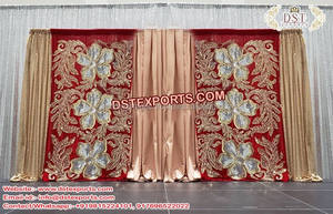 Beautiful Maharani Wedding Backdrop <b>Curtains</b> New Gujarati Wedding <b>Embroidered</b> Backdrop <b>Curtains</b> Royal Wedding Backdrop <b>Curtains</b> - Product Image 4