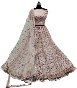 Designer Zwaar Werk Mooie Bruidskleding Zijde Roze Lehenga Choli Voor Bruiloft Voor Vrouwen Dragen Feest 2023 India Surat Law Stuk